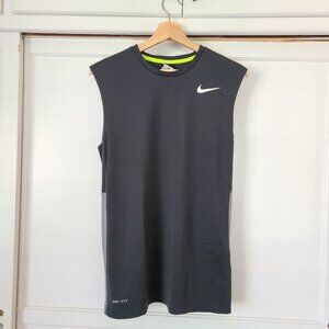 Nike Dri-Fit Sleeveless Shirt Gray Men's Workout Top Size M